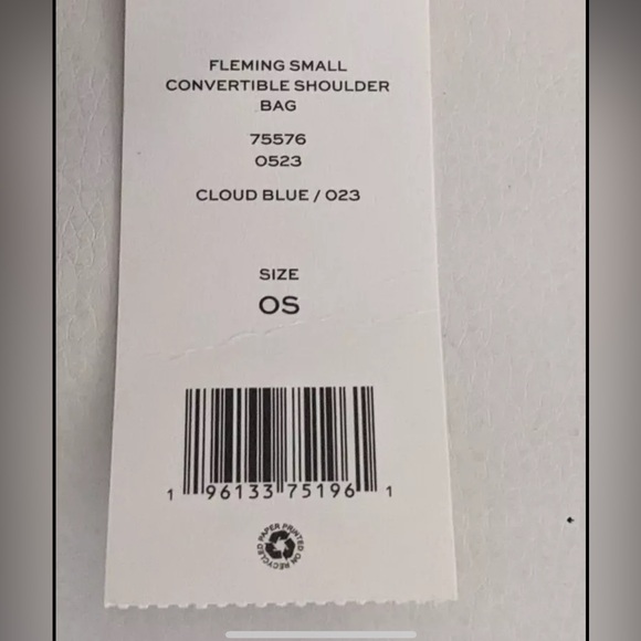 Tory Burch Fleming Convertible Shoulder Bag Cloud Blue Brand New With Tags BNWT - Picture 10 of 11